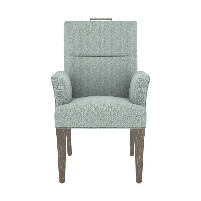 Thom Filicia Home Fabric Tight Back Arm Chair, Tuck Water, Hampton