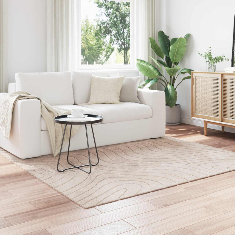 Modern Indoor and Outdoor Rug, Beige, Square 120 cm