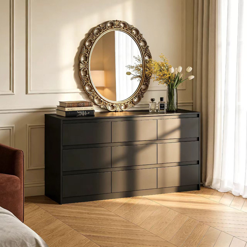 Aurica 63'' W 9 - Drawer Dresser, Black