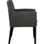 7 tables de salle à manger modernes, table rectangulaire avec piédestal à double cannelure, finition noire, fauteuils gris anthracite, dossier plein