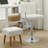 Contemporary Adjustable Swivel Bar Stool - White Leatherette & Chrome