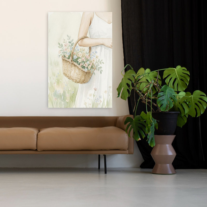 Panier de fleurs sauvages, H 48 po x l 32 po