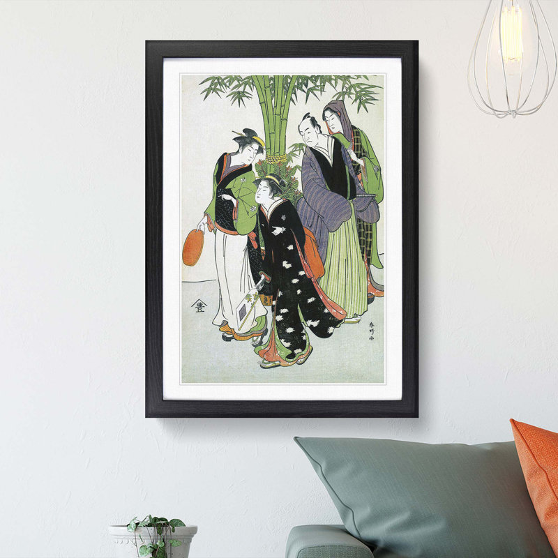 Segawa Kikunojo III by Katsukawa Shunko - Picture Frame Painting Print, Black Framed, 65cm H x 48cm W x 2cm D