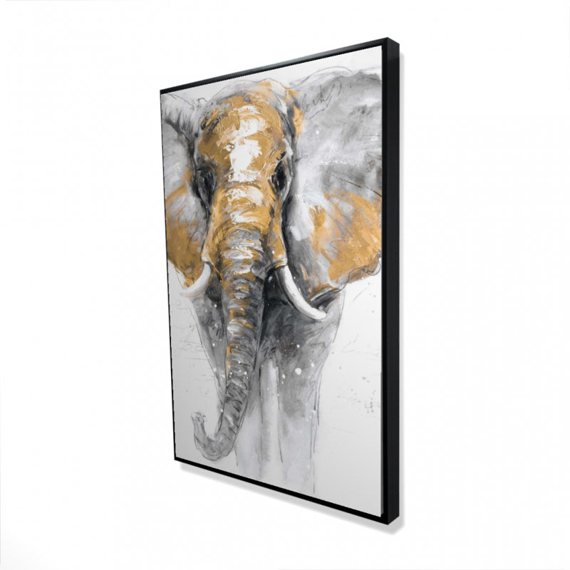 Impression d'éléphant doré sur toile