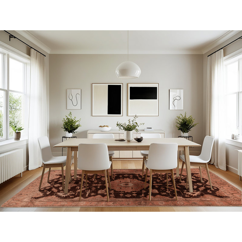 Tapis brun lavable à la machine, Rectangle 7 pi x 10 pi