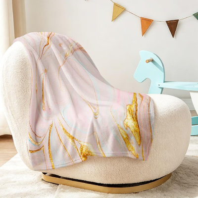 Jeté transparent en flanelle de polaire ultra douce, imprimé abstrait marbré fantaisie