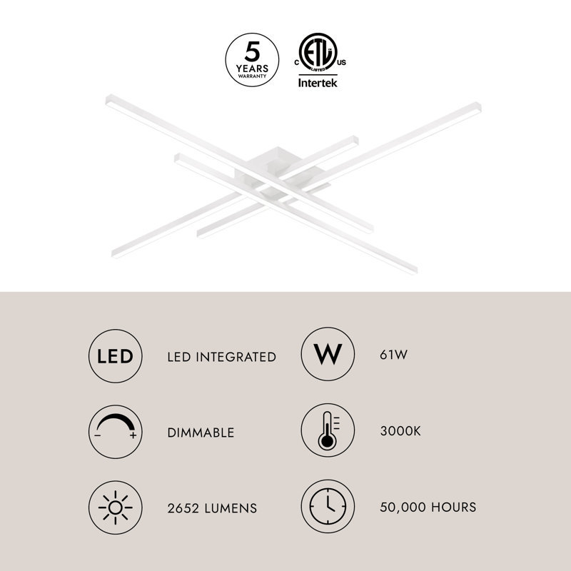 Vega 4 - Light LED Flush Mount, Brushed Nickel