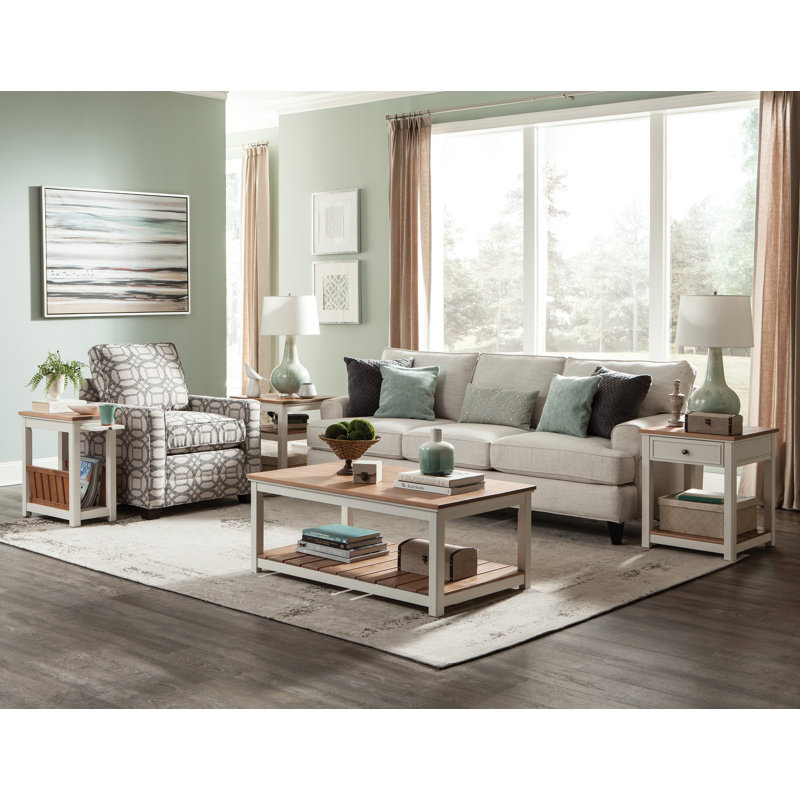 Table de bout rectangulaire en bois avec rangement Athulya