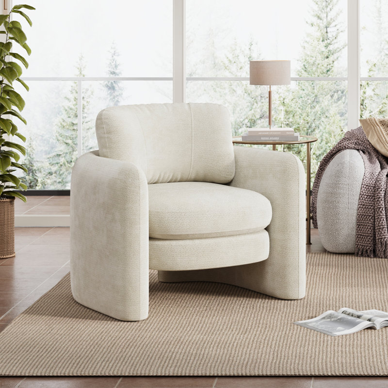Fauteuil d'appoint 34,5 po, Chenille beige