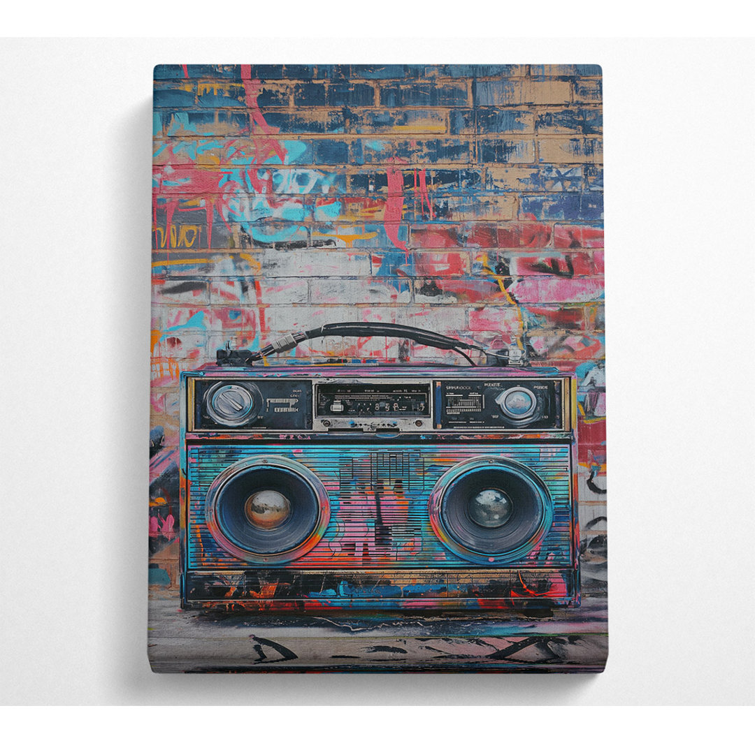 Graffiti Boombox - No Frame Kunstdrucke auf Leinwand