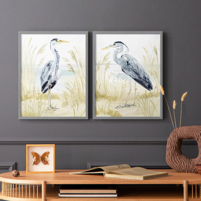 Heron on the Coast I-Premium Framed Print -Ready to Hang - No Nails Required - No Nails Required