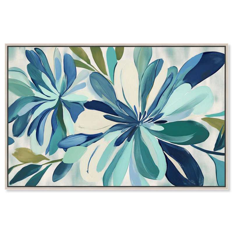 «Underwater Bloom», reproduction d'art sur toile par Art Remedy, 10" H x 15" W, Cadre argenté