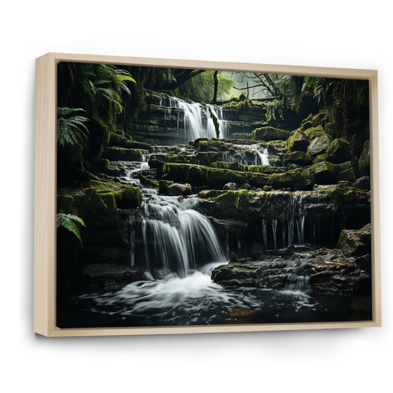 Waterfall Natures Symphony sur toile, H 34 po x l 44 po x P 1,5 po, Cadre naturel flottant