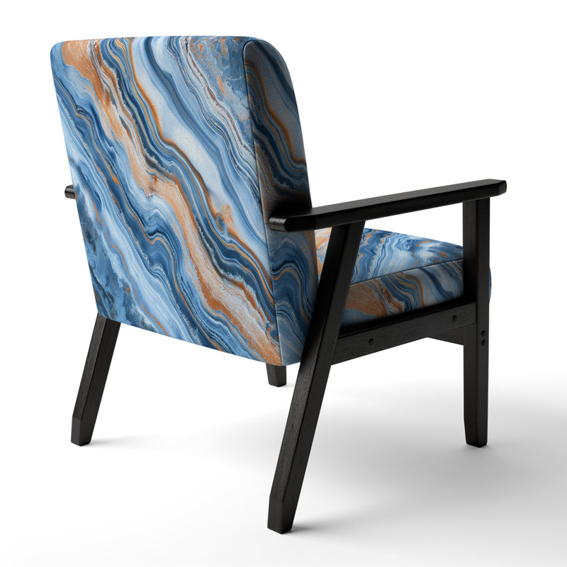 Fauteuil rembourré Mid-Century, Mélange de polyester bleu