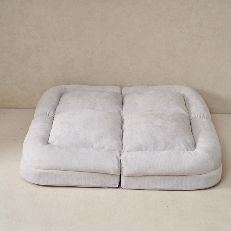 Convertible Fold-Out Single Sofa Bed, White