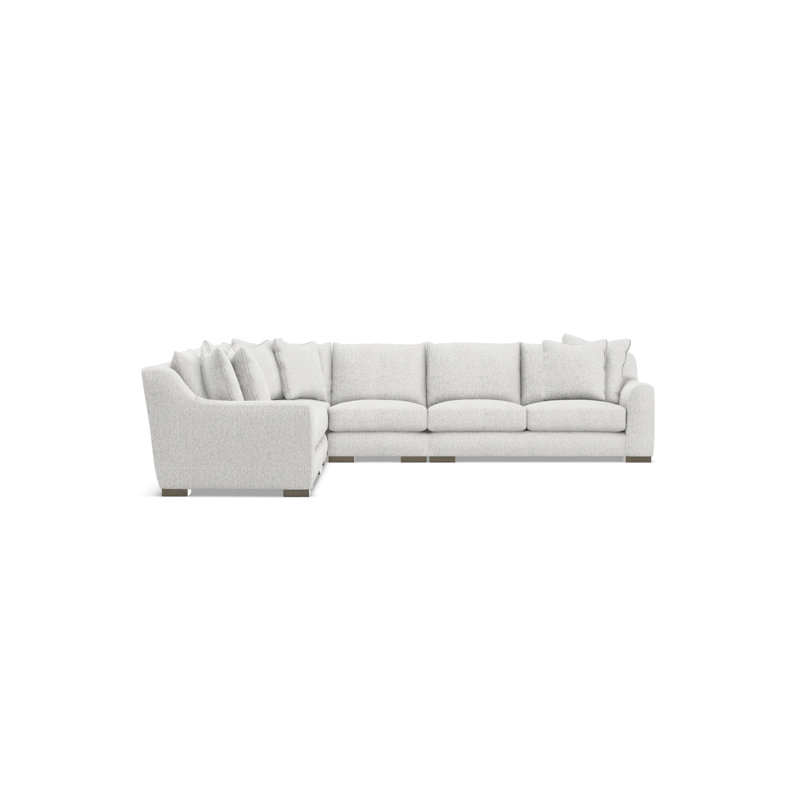 Sectional, White Polyester, 35" H x  140" W x 140" D, Symmetrical
