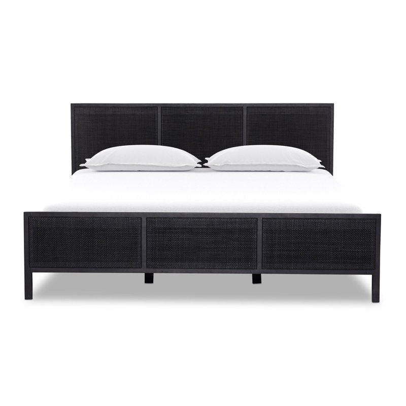 Sydney Bed, King, Black Wash W/ Black Cane