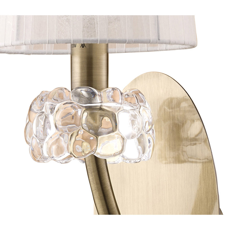 Chrome Wallchiere, White, Brass