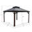 Alexander Dark Brown Double Roof Hardtop Gazebo with Curtain and Mosquito Netting-98229954