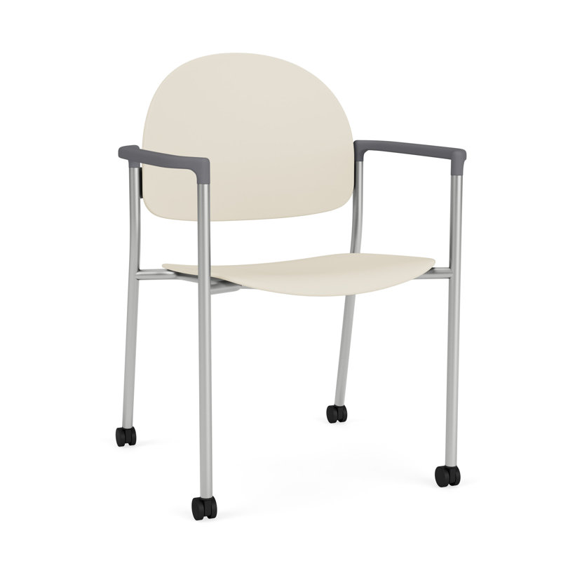 Chaise d'invité à chat avec roulettes, Argent, Poly sable beige sable
