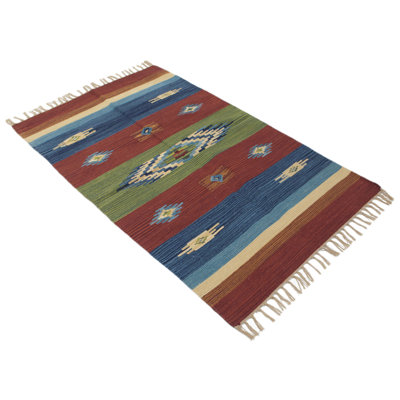 Runner Anaheim Geometric Cotton Flatweave 24cm X 94cm Area Rug