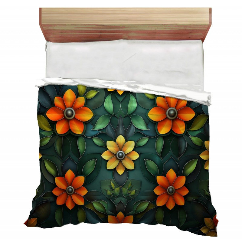 Trendy Floral Plush Microfiber / Polyester Comforter, Twin Comforter