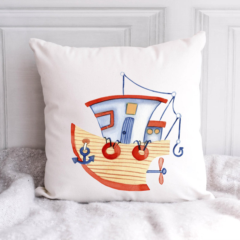 Nautical Sea Life_708 - Coussin décoratif inclus, H 14 po x l 14 po
