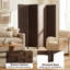HOMCOM 4 Panel Folding Room Divider, Privacy Screen with Panels, Dark Brown