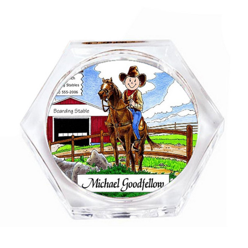 Ensemble de 4 sous-verres personnalisables Cowboy, Oui