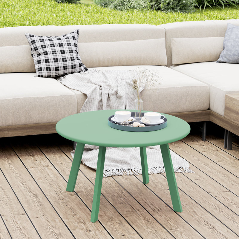 Table basse de patio, table d'appoint ronde d'extérieur, vert