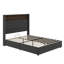 Structure de lit double capitonnée en velours pleine grandeur, USB et veilleuse intégrée, lit plateforme à oreilles avec tablette de tête de lit incluse-650685931