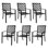 Ensemble de 6 chaises de patio d'extérieur robustes en métal noir de 450 lb avec accoudoirs empilables, robustes, durables pour le porche, la cour, la terrasse et l'extérieur