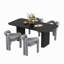 Ensemble de salle à manger à double piédestal avec chaises-1311053356-1311053352