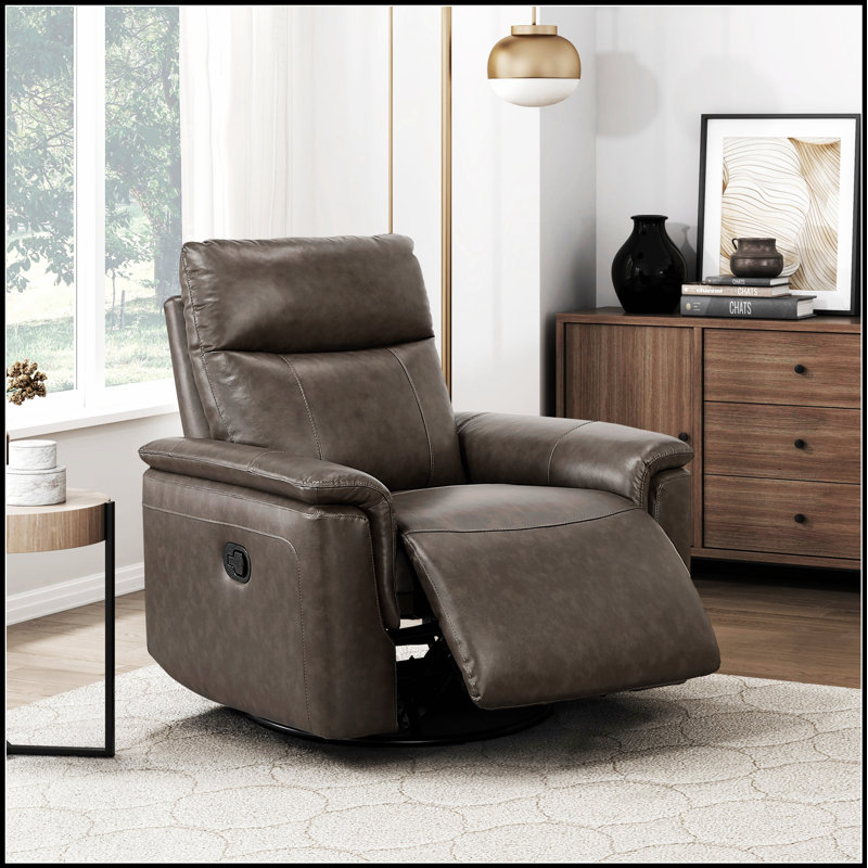 Fauteuil inclinable en cuir Luxury Comfort Premium, Marron foncé