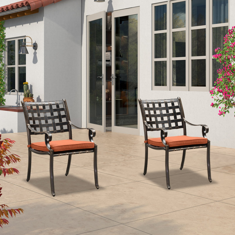Chaise avec accoudoirs Boyter, Rouge brique
