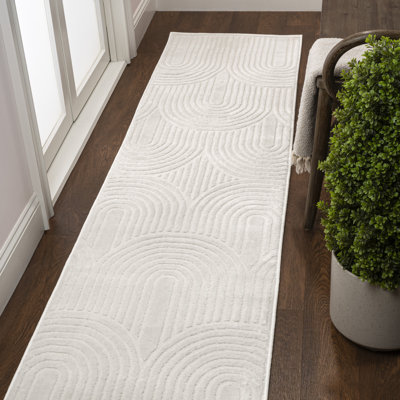 Tapis blanc / crème Megane MidCentury Art Deco