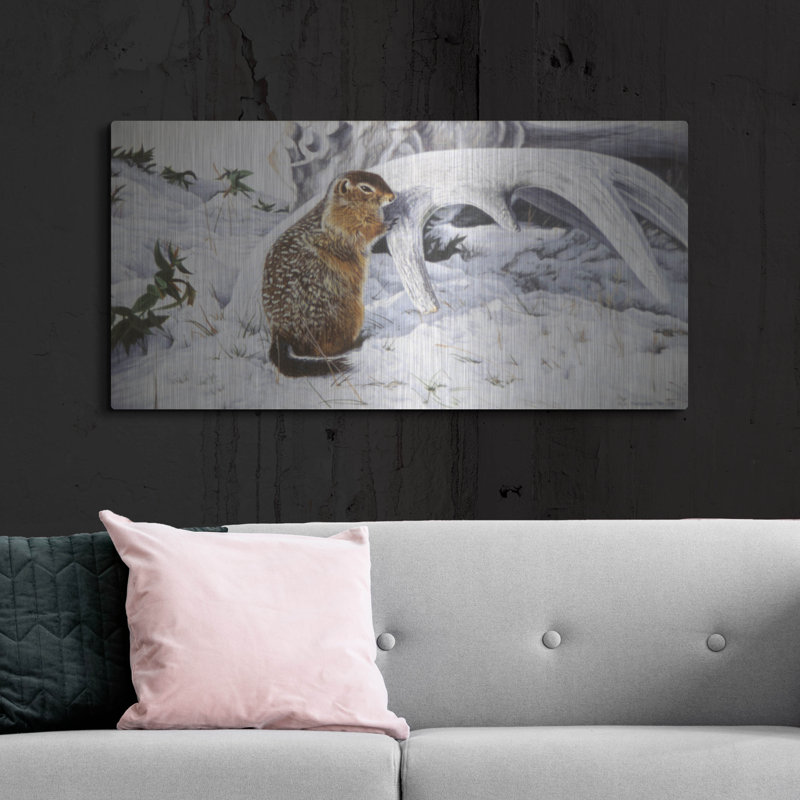 Art mural en métal «Sic Sic and Moose Antler» par Ron Parker, H 24 po x l 48 po