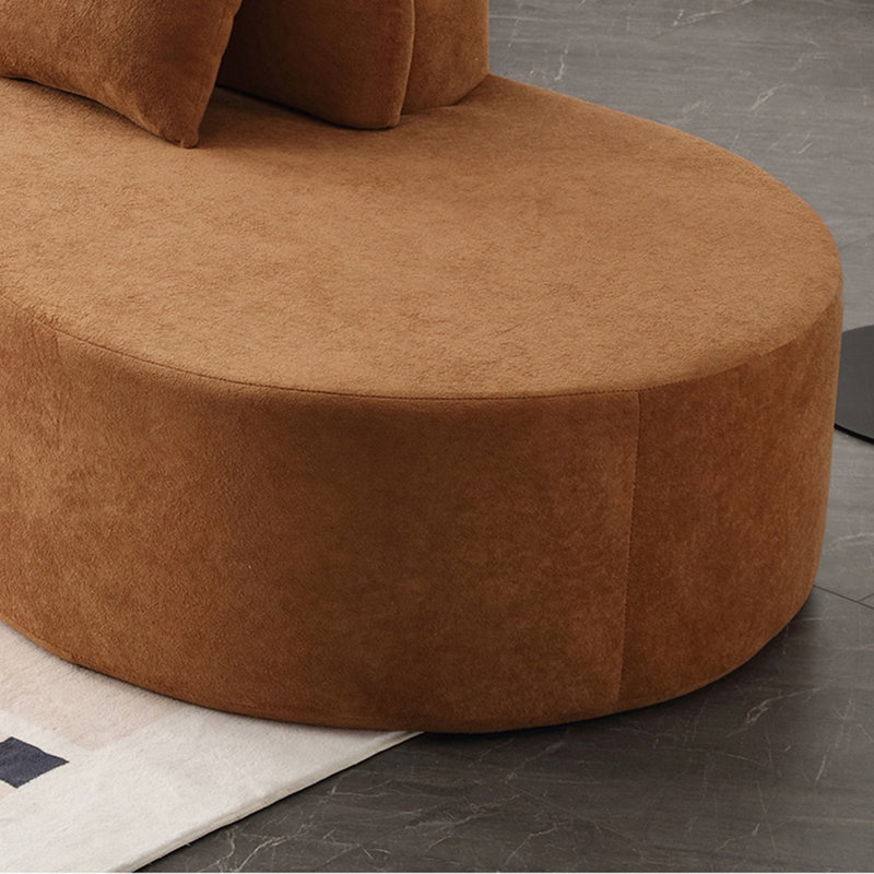 Canapé modulaire 2 pièces sans assemblage Dervil, Polyester brun