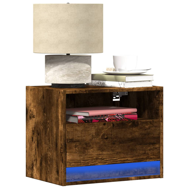Alcea 50cm W Manufactured Wood Bedside Table, White, Individual