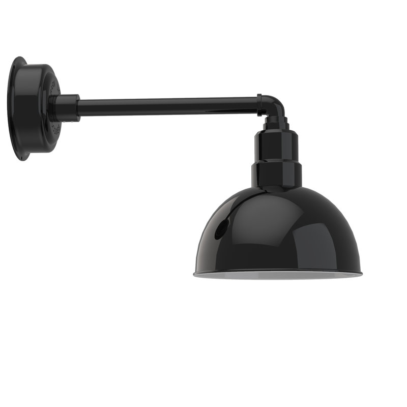 Luminaire de grange d’extérieur, Noir, H 11,62 po x l 10 po x P 21,5 po