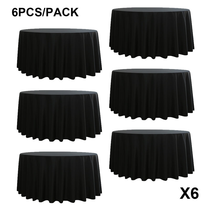 6 pièces / paquet de nappes rondes de couleur unie en polyester de 120 pouces de couleur unie, disponibles en plusieurs couleurs, parfaites pour un usage quotidien, la cuisine, les mariages et les fêtes, cet accessoire de table ronde est réutilisable