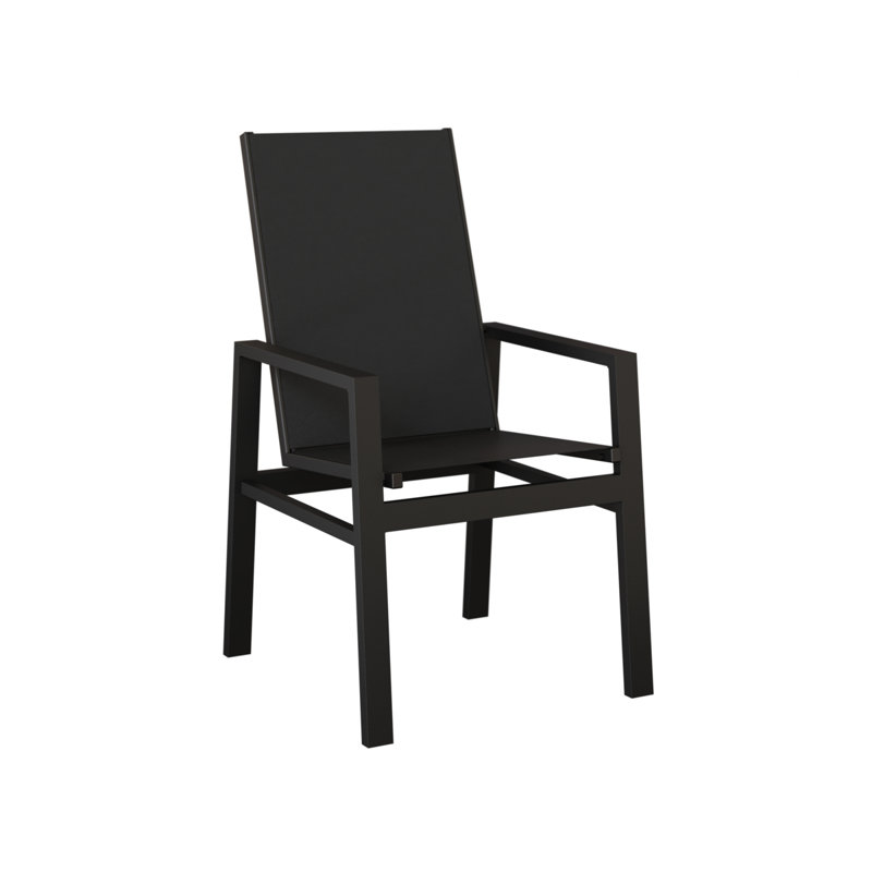 Chaise berçante à dossier haut Berlin Gardens Vida, Aluminium noir mat, Noir