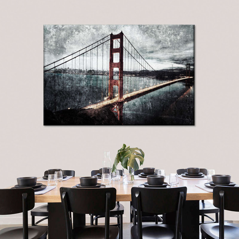«Golden Gate Bridge Architecture», impression sur toile, H 24 po x l 36 po x P 1,25 po