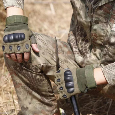 Gants d'entraînement demi-doigts L vert