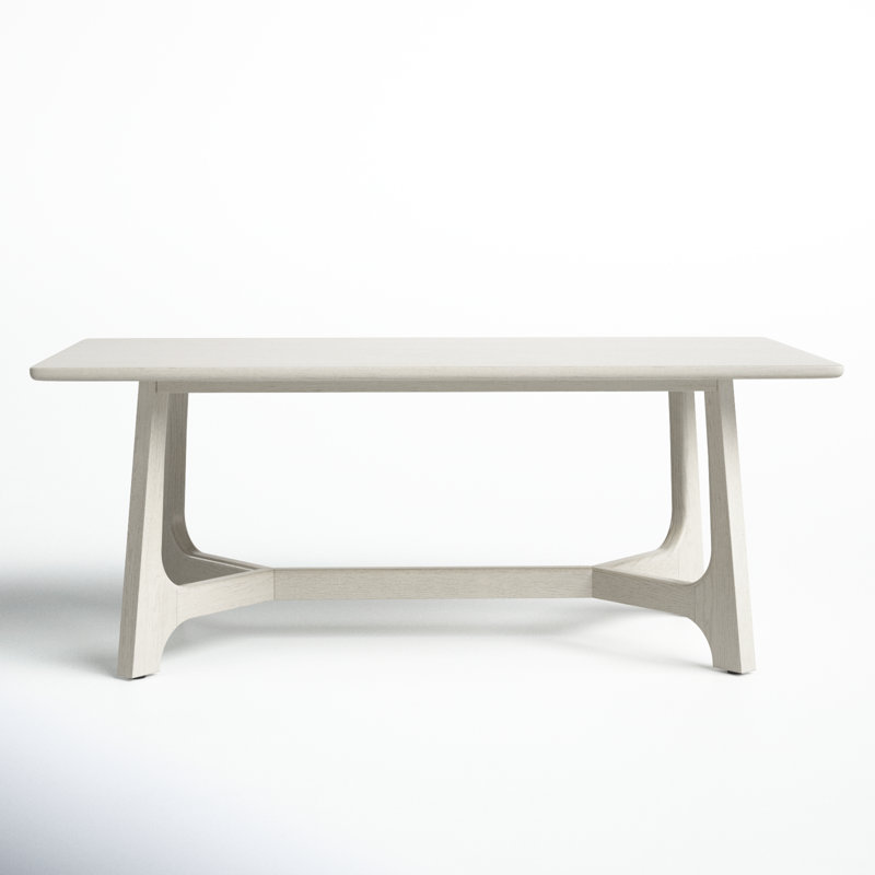 Burk 76" Trestle Dining Table, White Wash