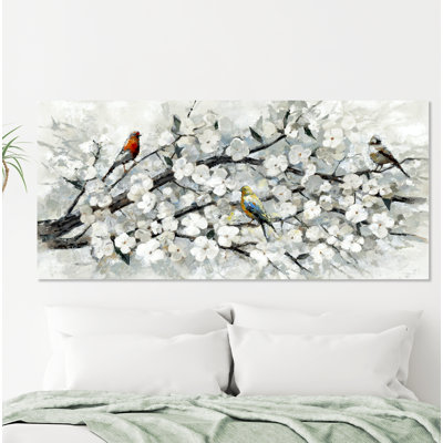 " White Blossom With Birds "