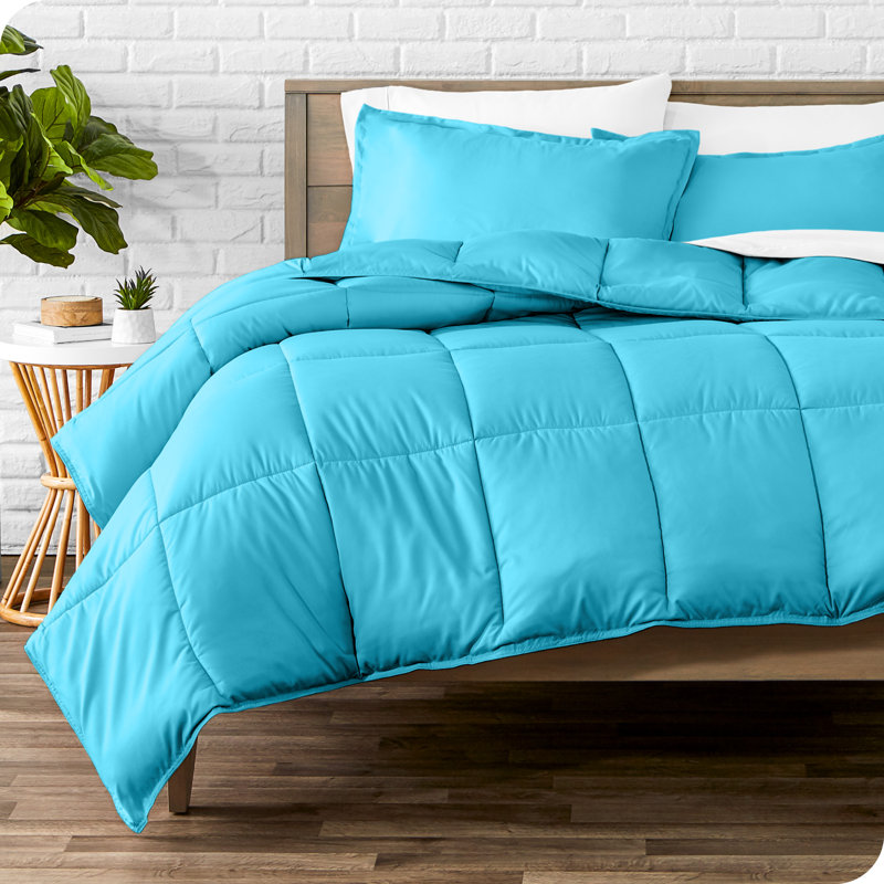 Ultra-Soft All Season Comforter Set, Aqua, Twin Comforter + 1 Standard Sham