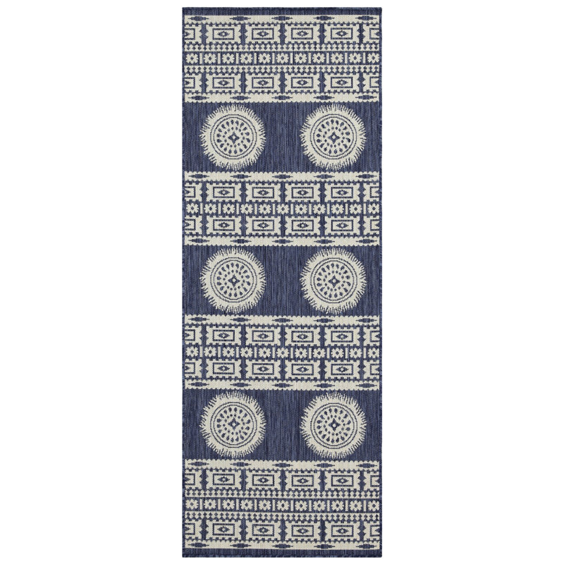 Sunshine Collection Blue Area Rug - 5 Ft. 3 In. X 7 Indoor/Outdoor Polypropylene, Stain- Adds Luxury To Home & Pet Stain Transforms Aesthetics