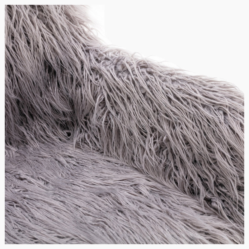 Ratchel Faux Fur Task Chair, Gray
