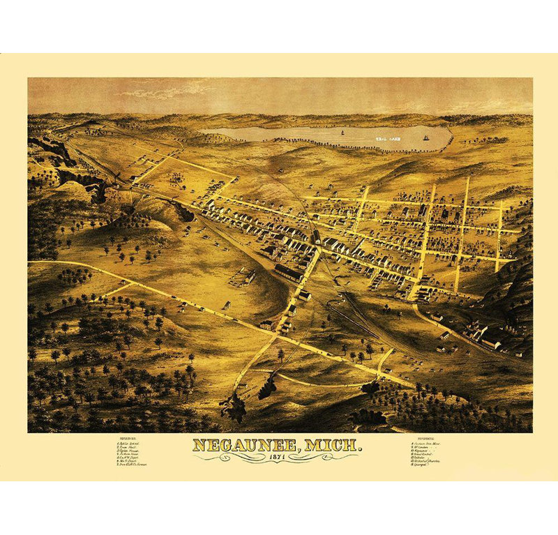 «Red Barrel Studio® Bailey Gallery», art sur toile titre: Bailey, Michigan, 1871